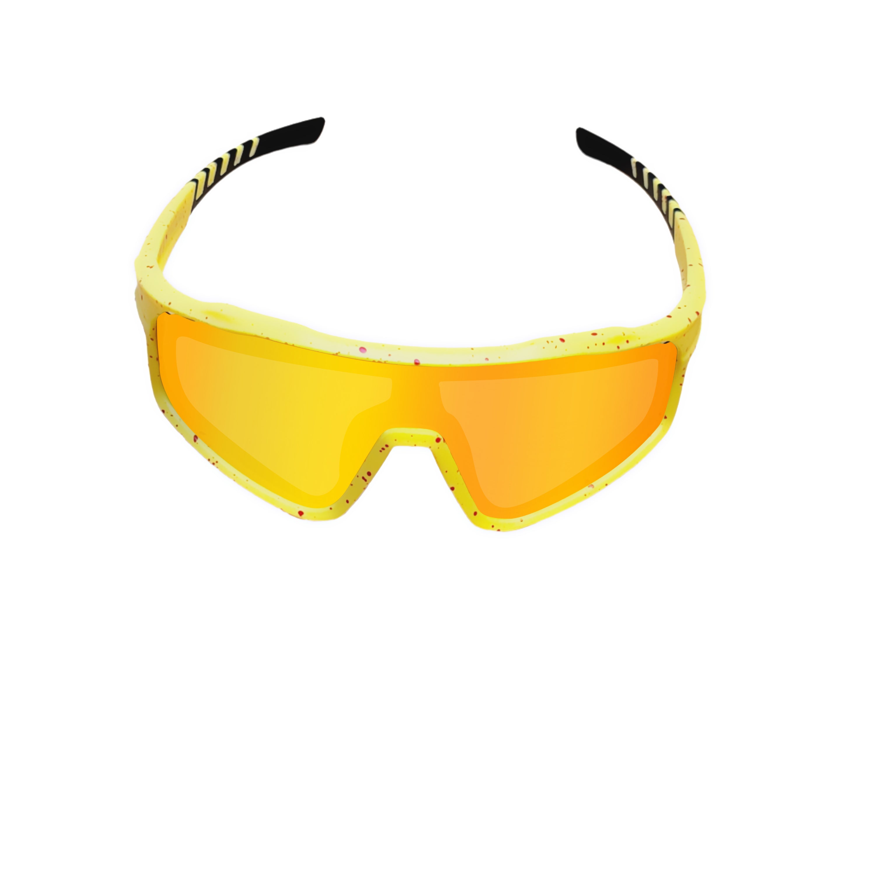Sport Sunglasses | Polarized Shield Lens | Yellow | Wraparound Fit | UV 400 Protection | Built for Speed