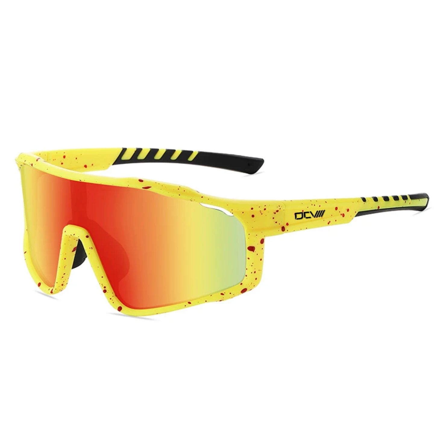 Sport Sunglasses | Polarized Shield Lens | Yellow | Wraparound Fit | UV 400 Protection | Built for Speed