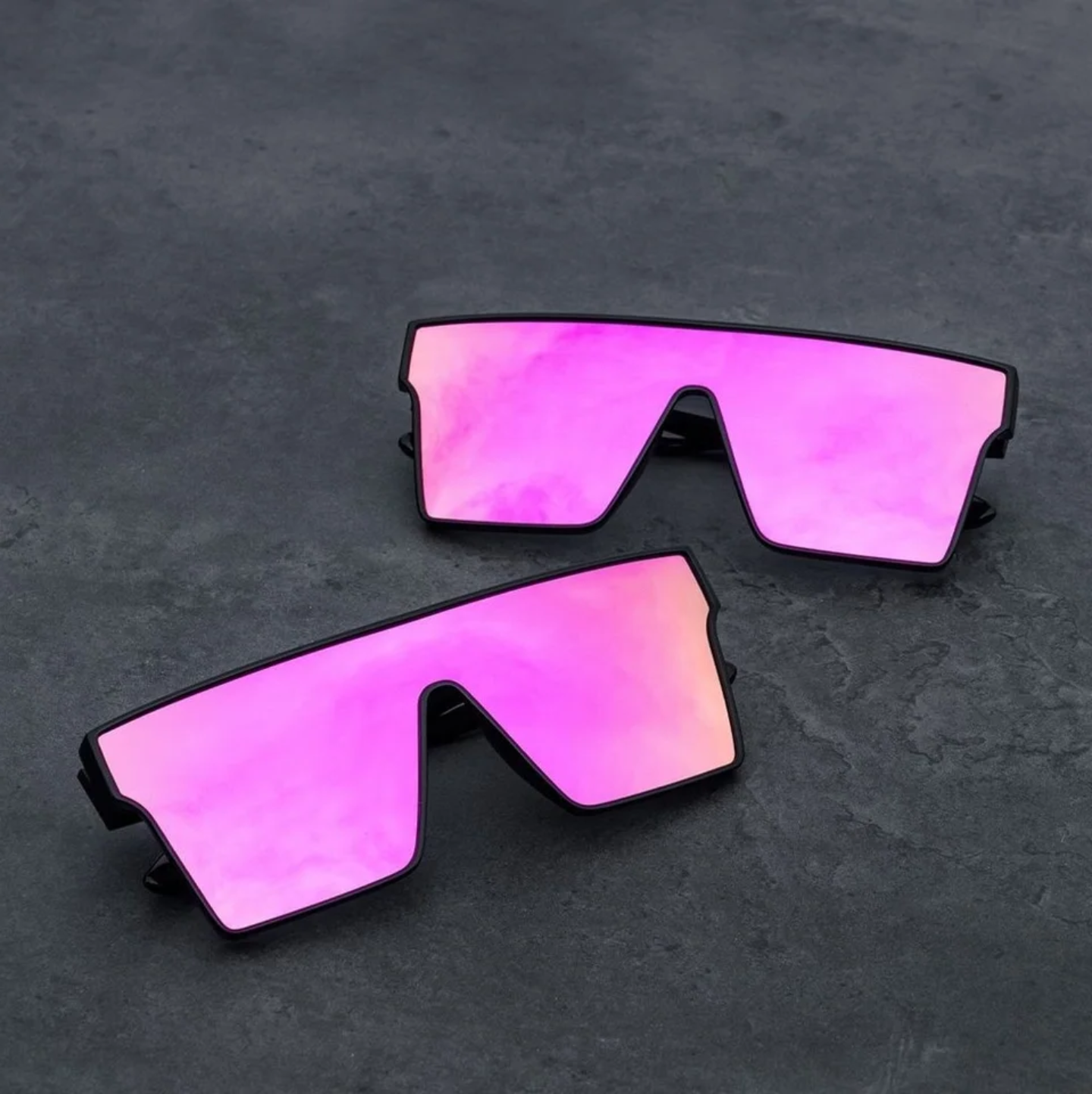 Sunglasses | Polarized Lens | UV 400 Protection | Pink Lens | Black Frame | Mirror Lens