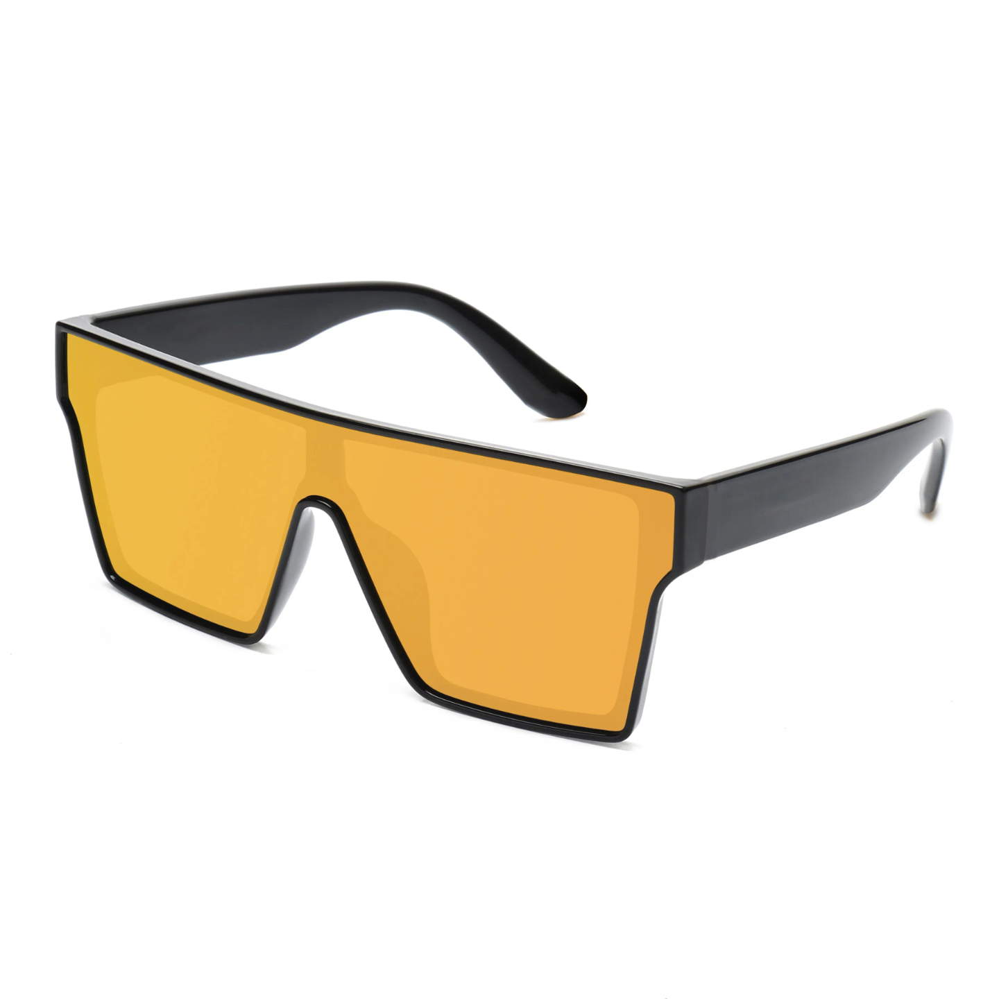 Performance Sunglasses | Shield Lens | Gold | Black | Wraparound Fit | UV 400 Protection | Built for Precision