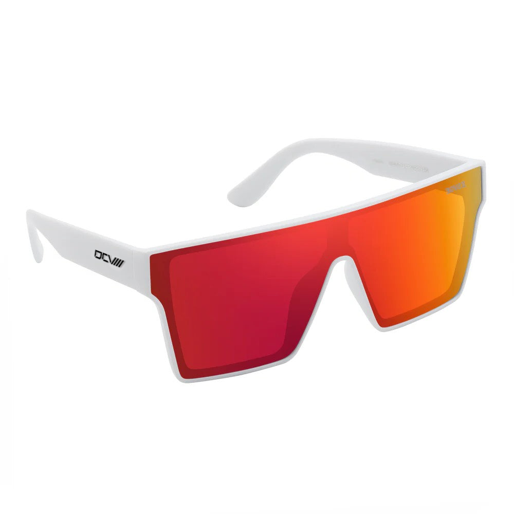 Performance Sunglasses | Shield Lens | Orange | White | Wraparound Fit | UV 400 Protection | Built for Precision