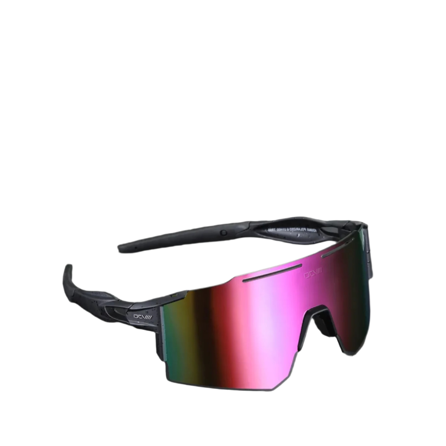 Performance Sunglasses | Polarized Shield Lens | Pink | Black | No-Slip Matte Frame | UV 400 Protection