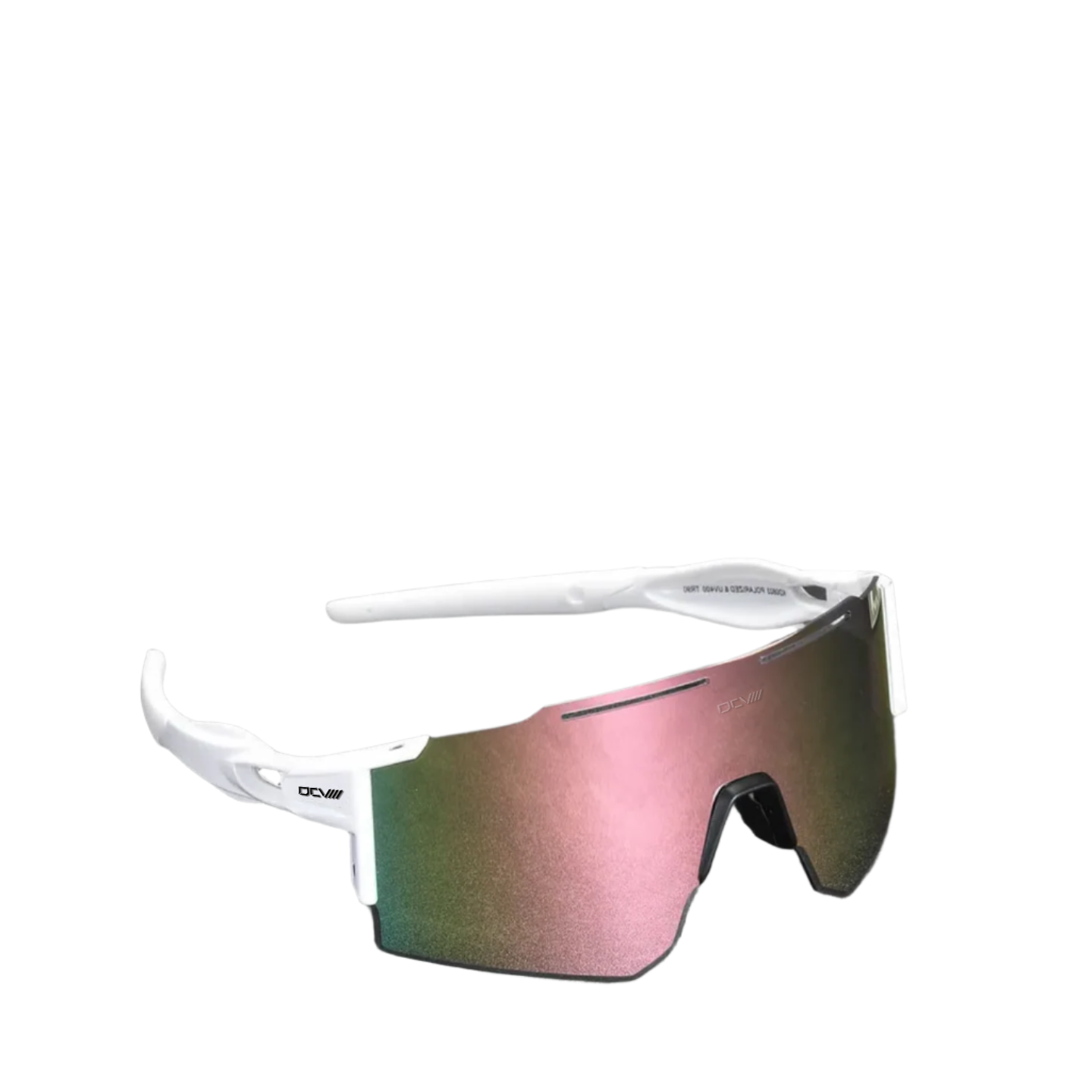 Performance Sunglasses | Polarized Shield Lens | Pink | White | No-Slip Matte Frame | UV 400 Protection