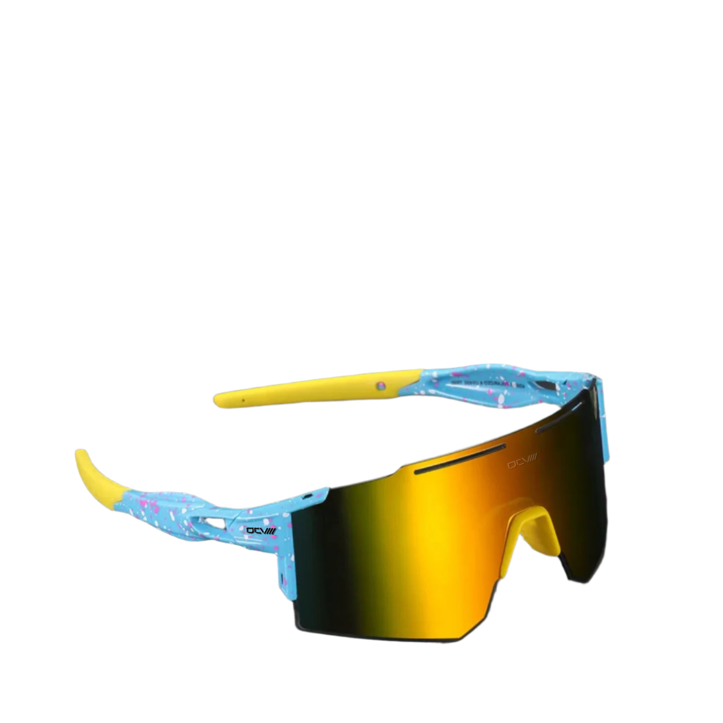Performance Sunglasses | Polarized Shield Lens | Yellow | Blue | No-Slip Matte Frame | UV 400 Protection