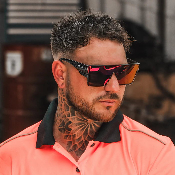 Wrap Around Glasses | ANSI/CSA Certified | Protective Eyewear | Red | Black | Eye Protection