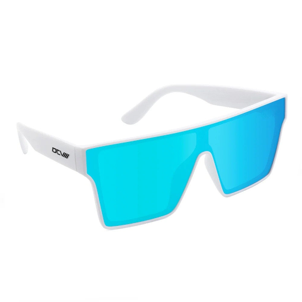 Sunglasses | Polarized Lens | UV 400 Protection | Blue Lens | White Frame | Mirror Lens | Shades