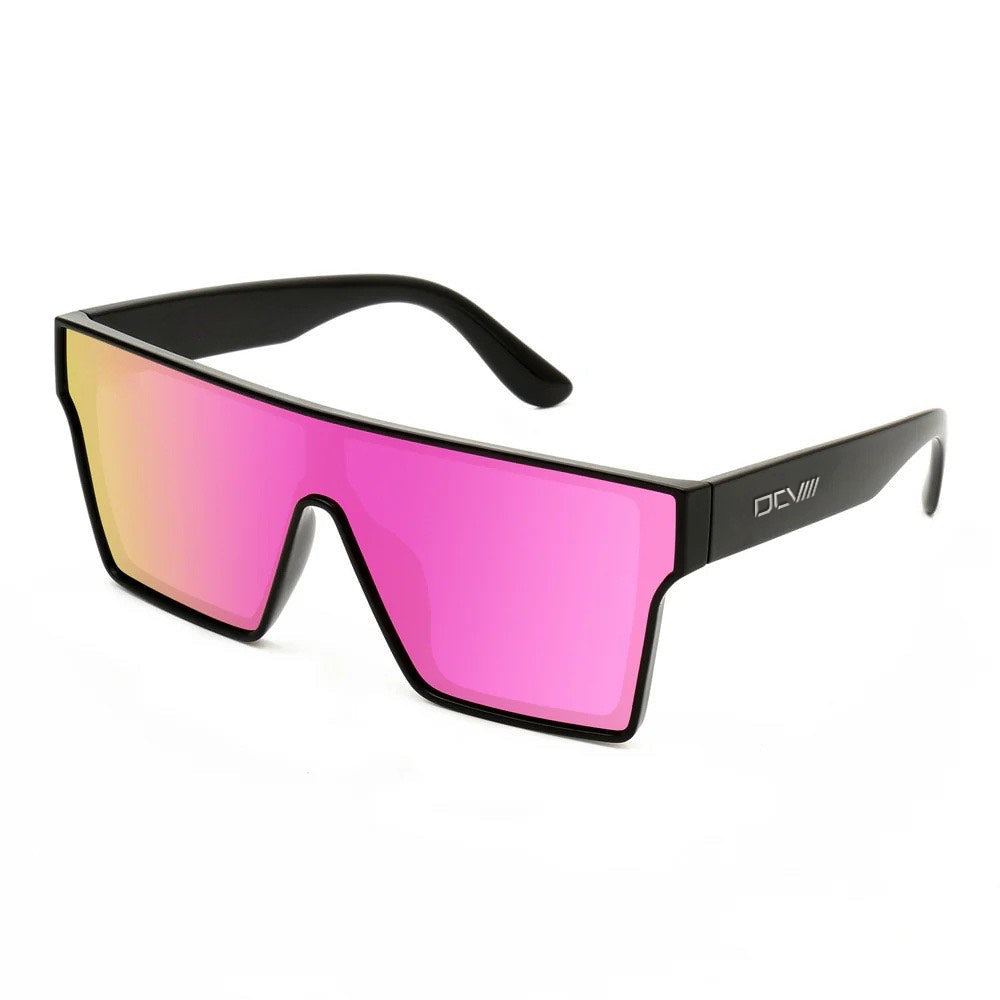Sunglasses | Polarized Lens | UV 400 Protection | Pink Lens | Black Frame | Mirror Lens