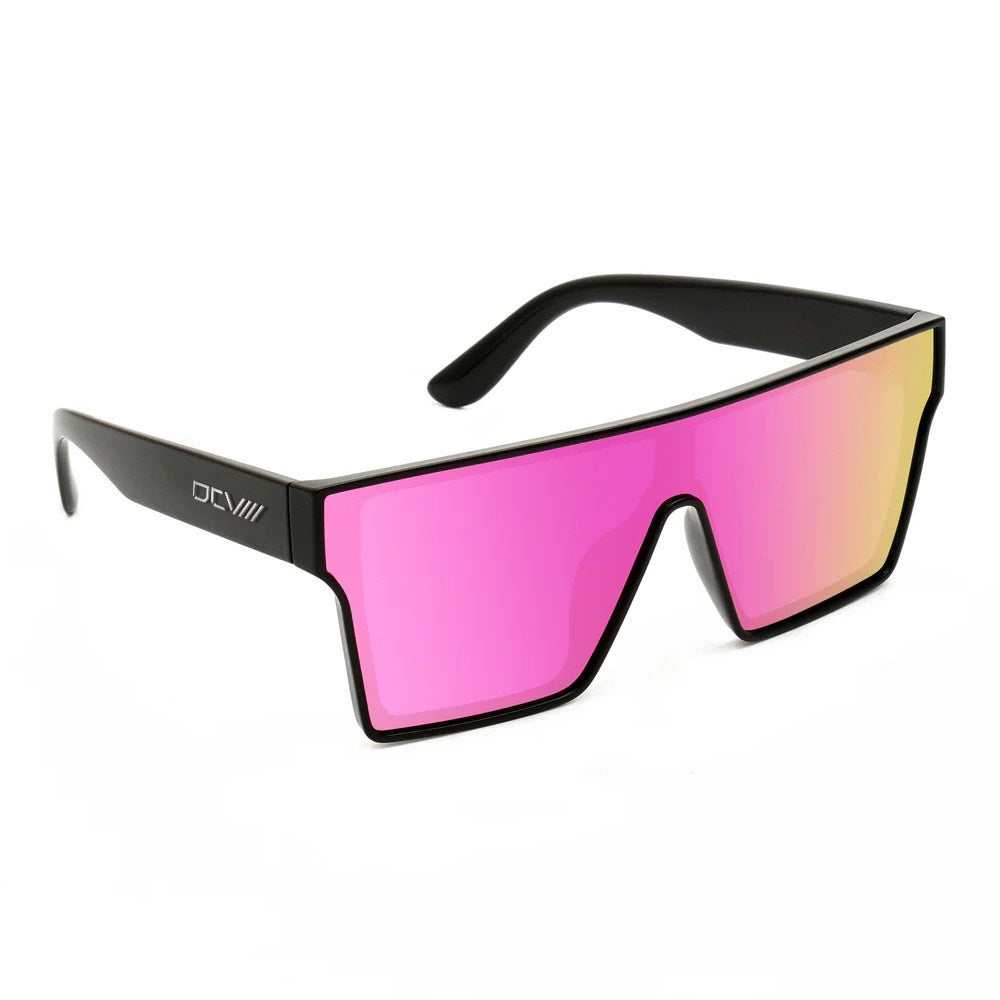 Sunglasses | Polarized Lens | UV 400 Protection | Pink Lens | Black Frame | Mirror Lens