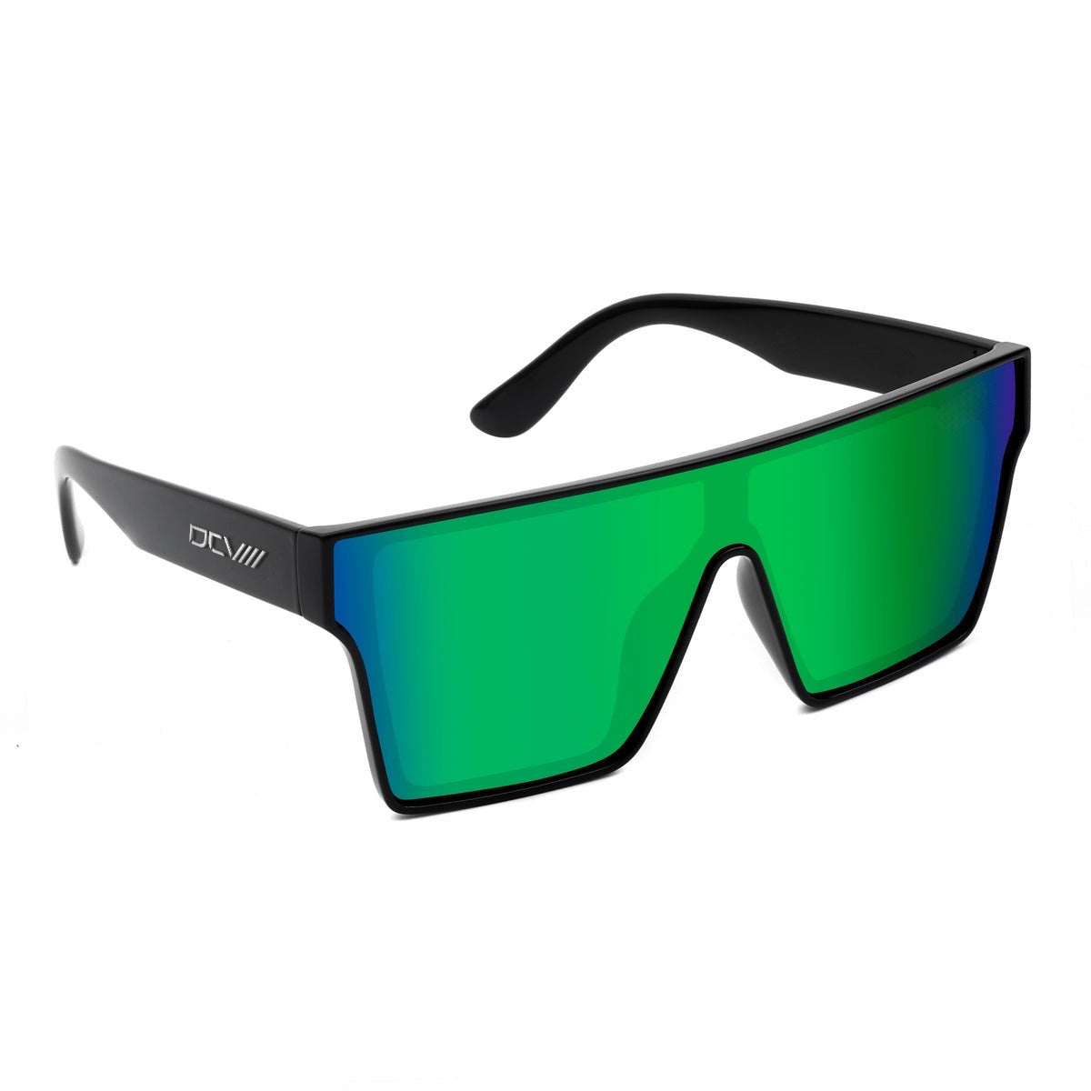 Sunglasses | Polarized Lens | UV 400 Protection | Green Lens | Black Frame | Mirror Lens | Shades