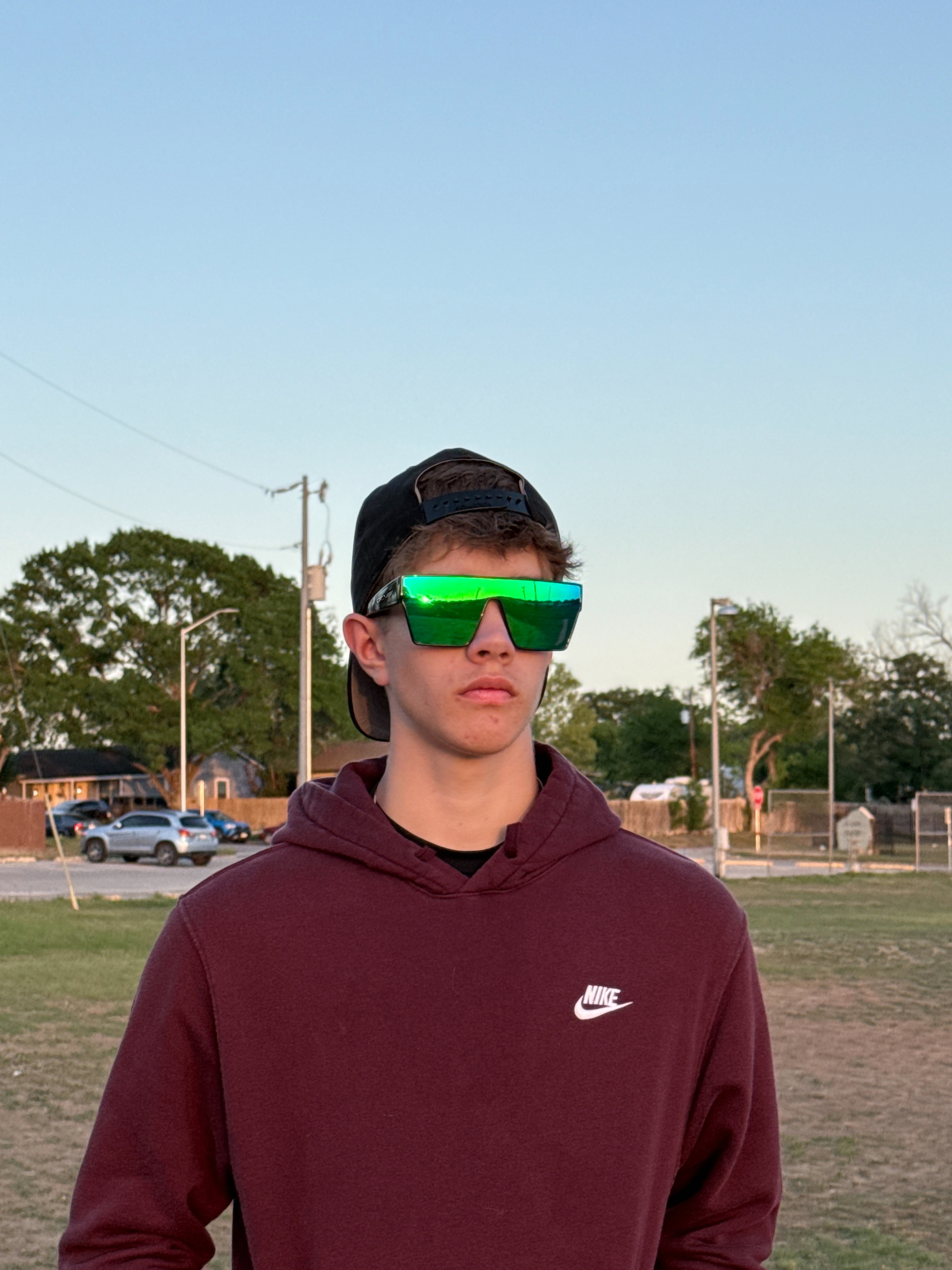 Sunglasses | Polarized Lens | UV 400 Protection | Green Lens | Black Frame | Mirror Lens | Shades