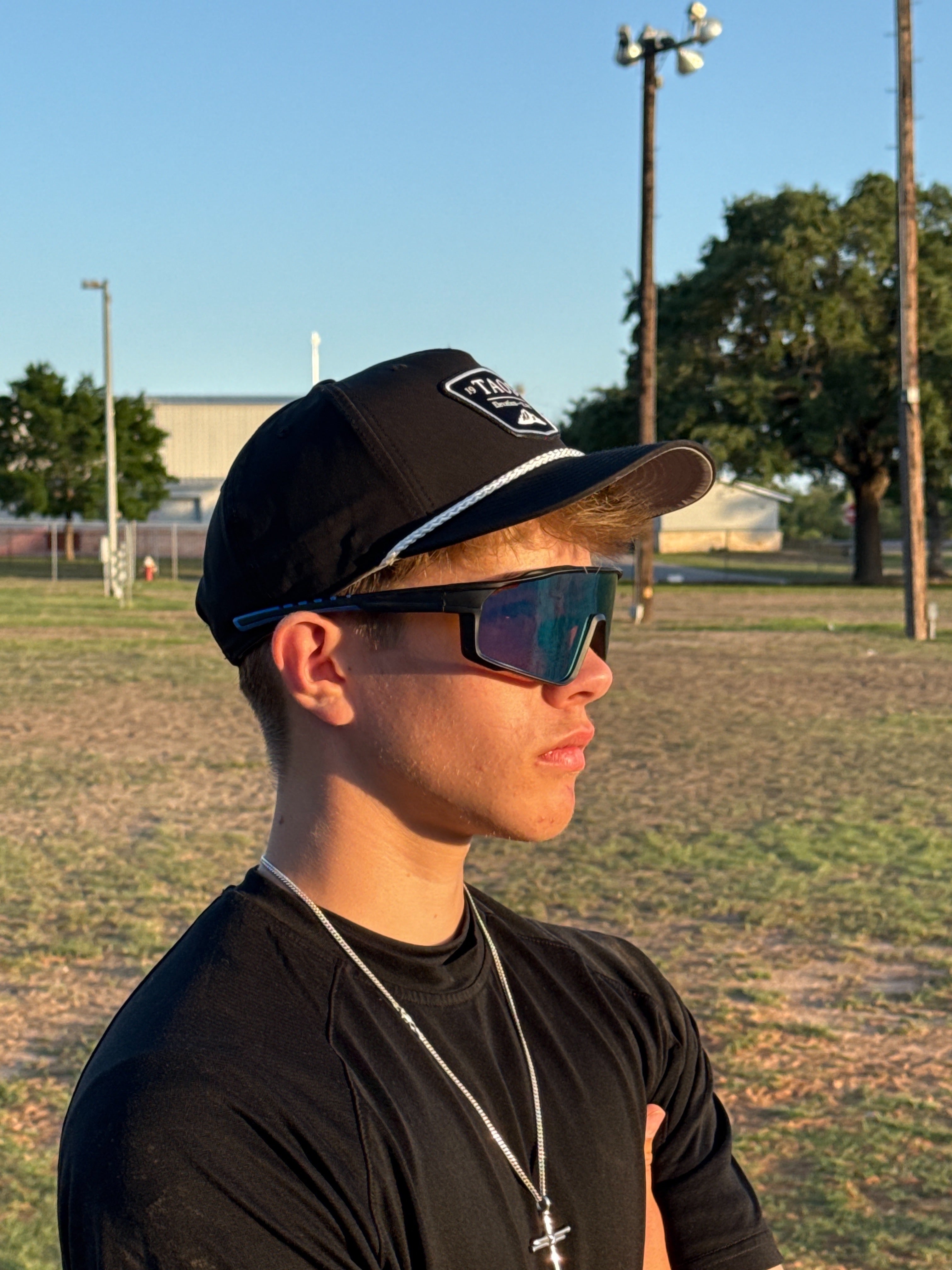 Sport Sunglasses | Polarized Shield Lens | Blue | Black | Wraparound Fit | UV 400 Protection | Built for Speed