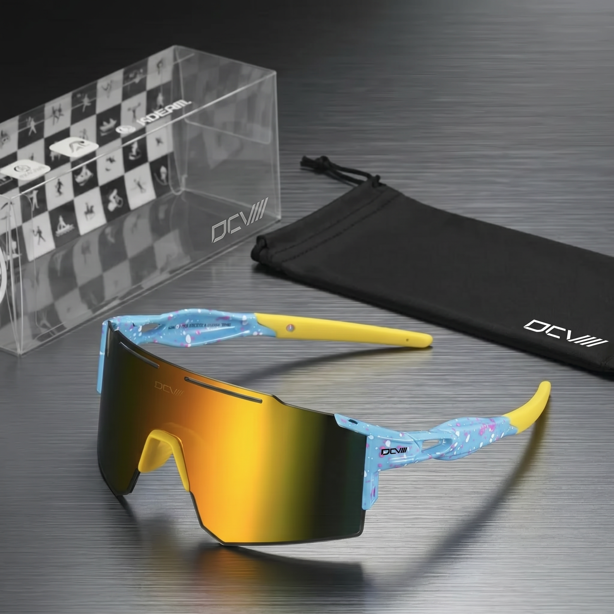 Blue Yellow Sunglasses | Polarized | Yellow Lens Blue Frame | Sport.
