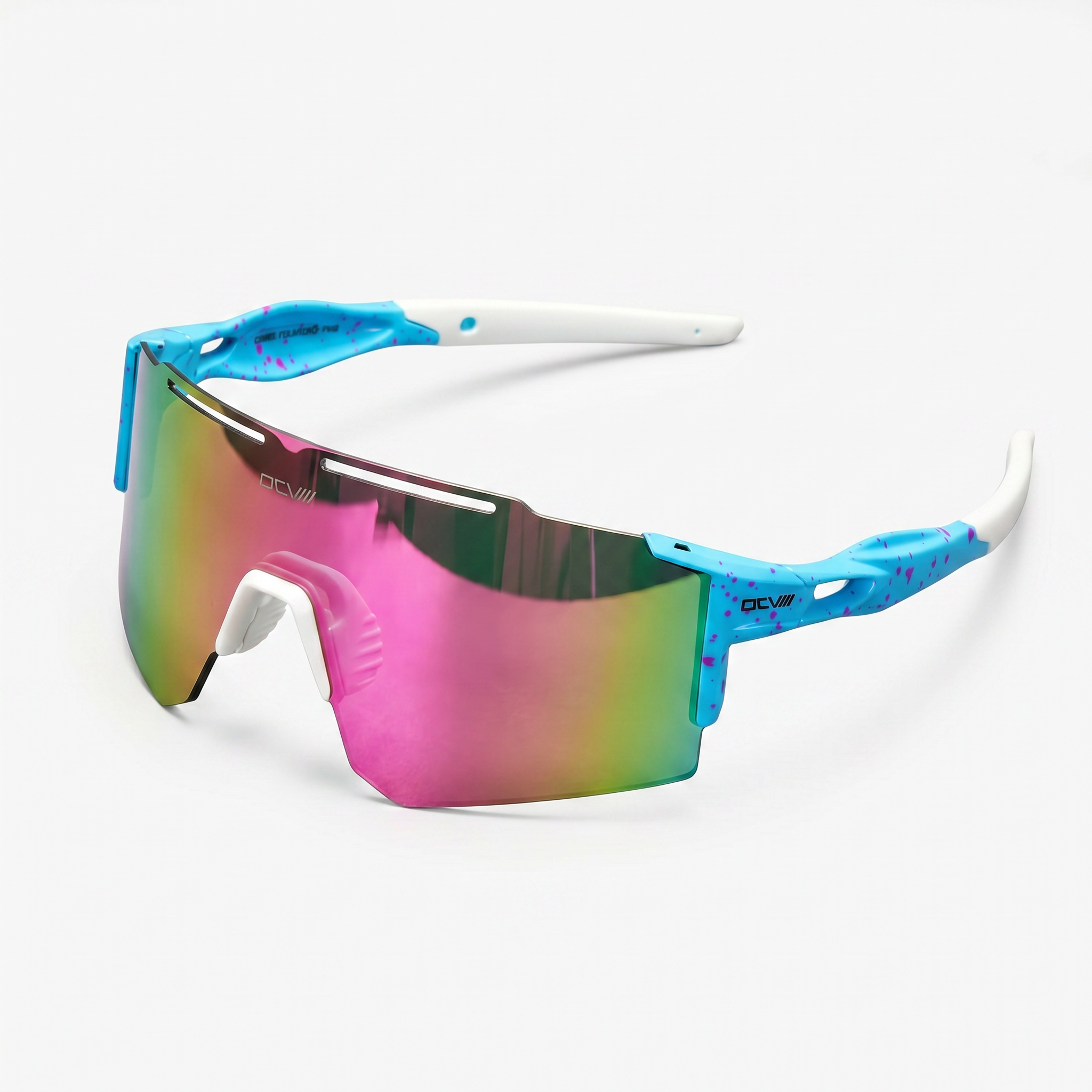 Blue and white Sunglasses | Polarized Sun glasses | Pink Lens Blue Frame.