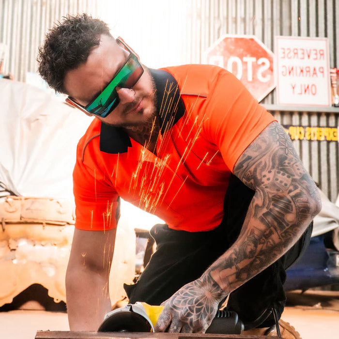 Wrap Around Glasses | ANSI/CSA Certified | Protective Eyewear | Green | Black | Eye Protection