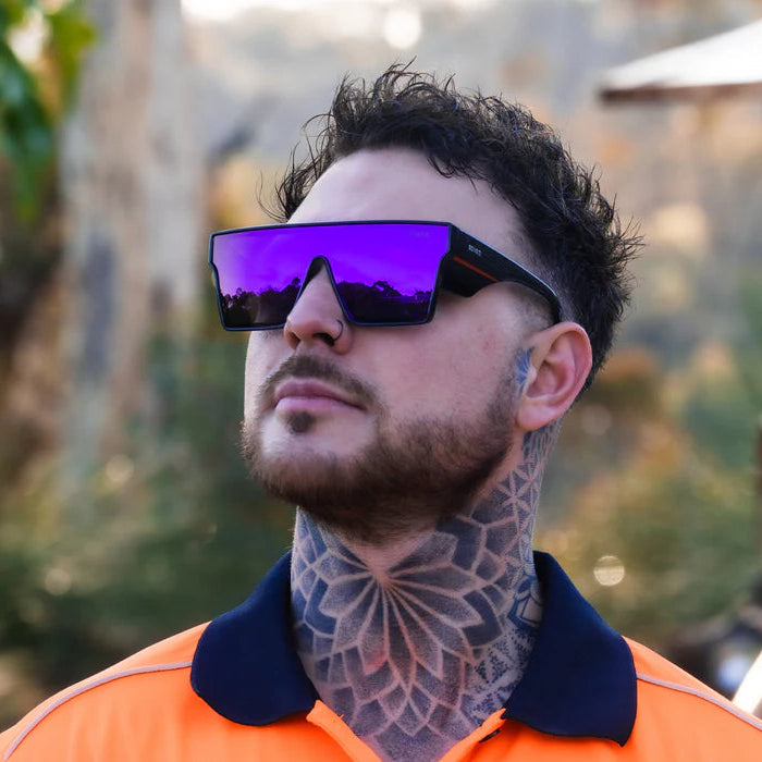 Wrap Around Glasses | ANSI/CSA Certified | Protective Eyewear | Purple | Black | Eye Protection