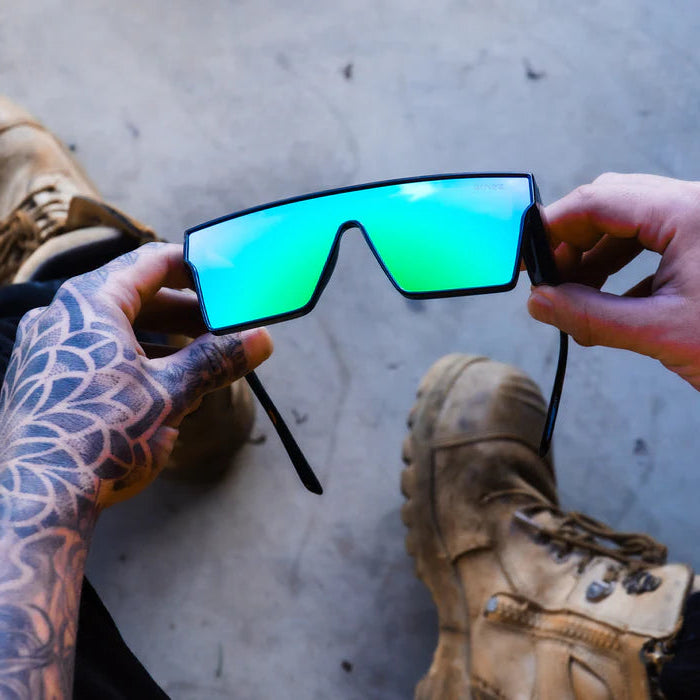 Wrap Around Glasses | ANSI/CSA Certified | Protective Eyewear | Green | Black | Eye Protection