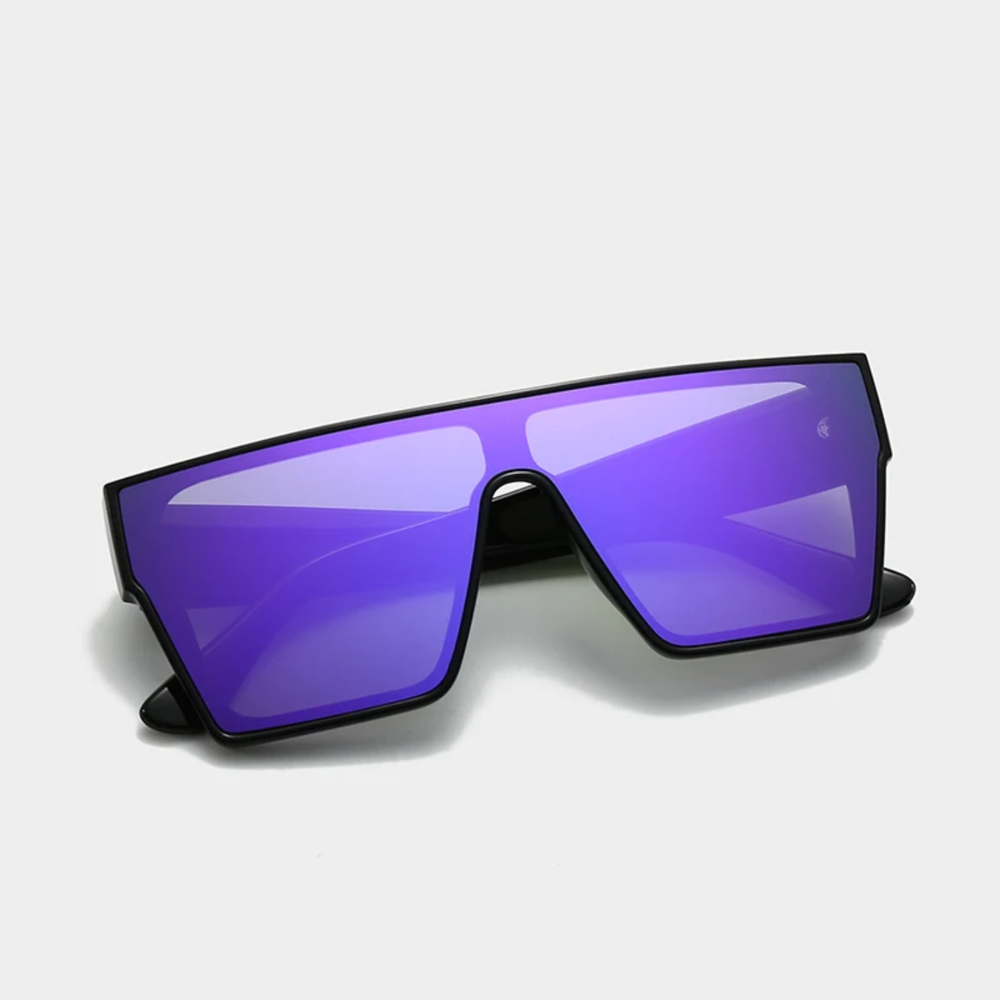 Sunglasses | Polarized Lens | UV 400 Protection | Purple Lens | Black Frame | Mirror Lens