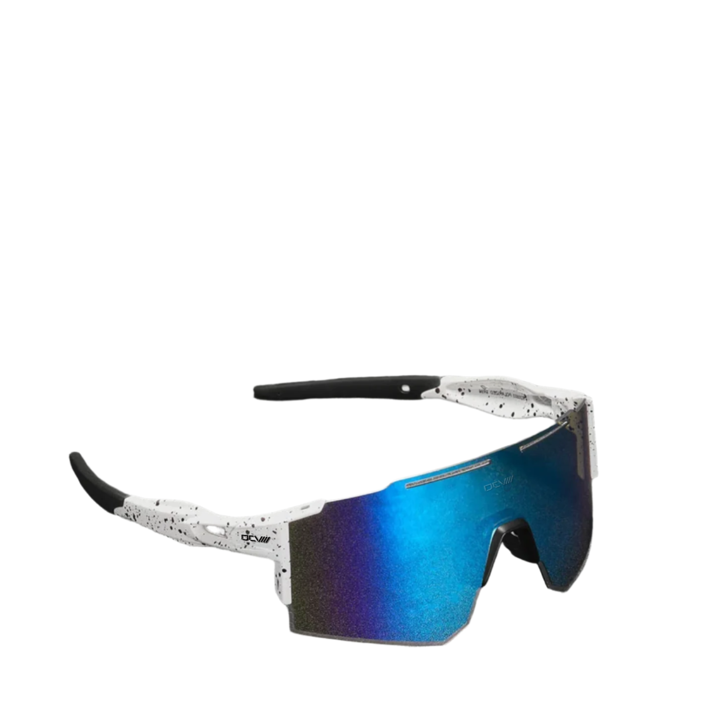 Performance Sunglasses | Polarized Shield Lens | Blue | White | No-Slip Matte Frame | UV 400 Protection