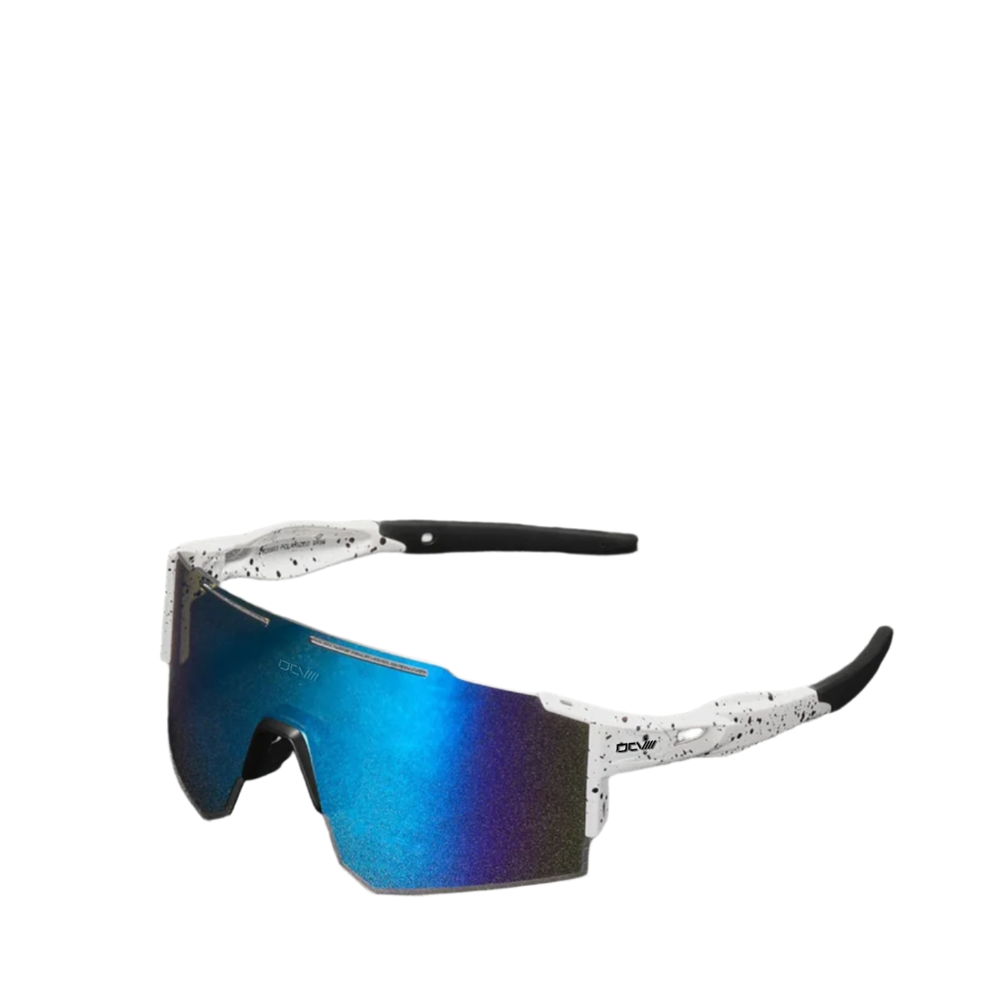 Performance Sunglasses | Polarized Shield Lens | Blue | White | No-Slip Matte Frame | UV 400 Protection