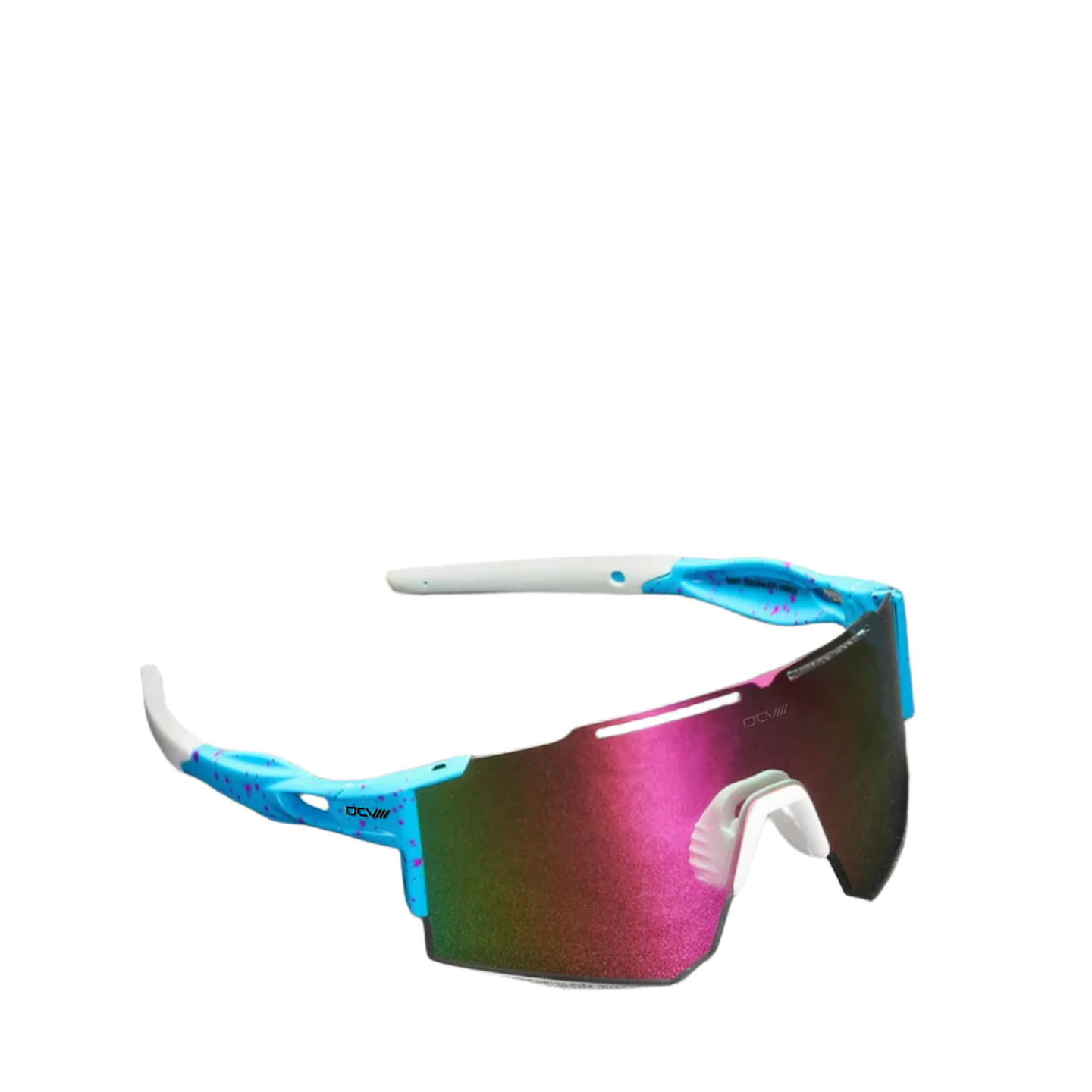 Performance Sunglasses | Polarized Shield Lens | Blue | Pink | No-Slip Matte Frame | UV 400 Protection