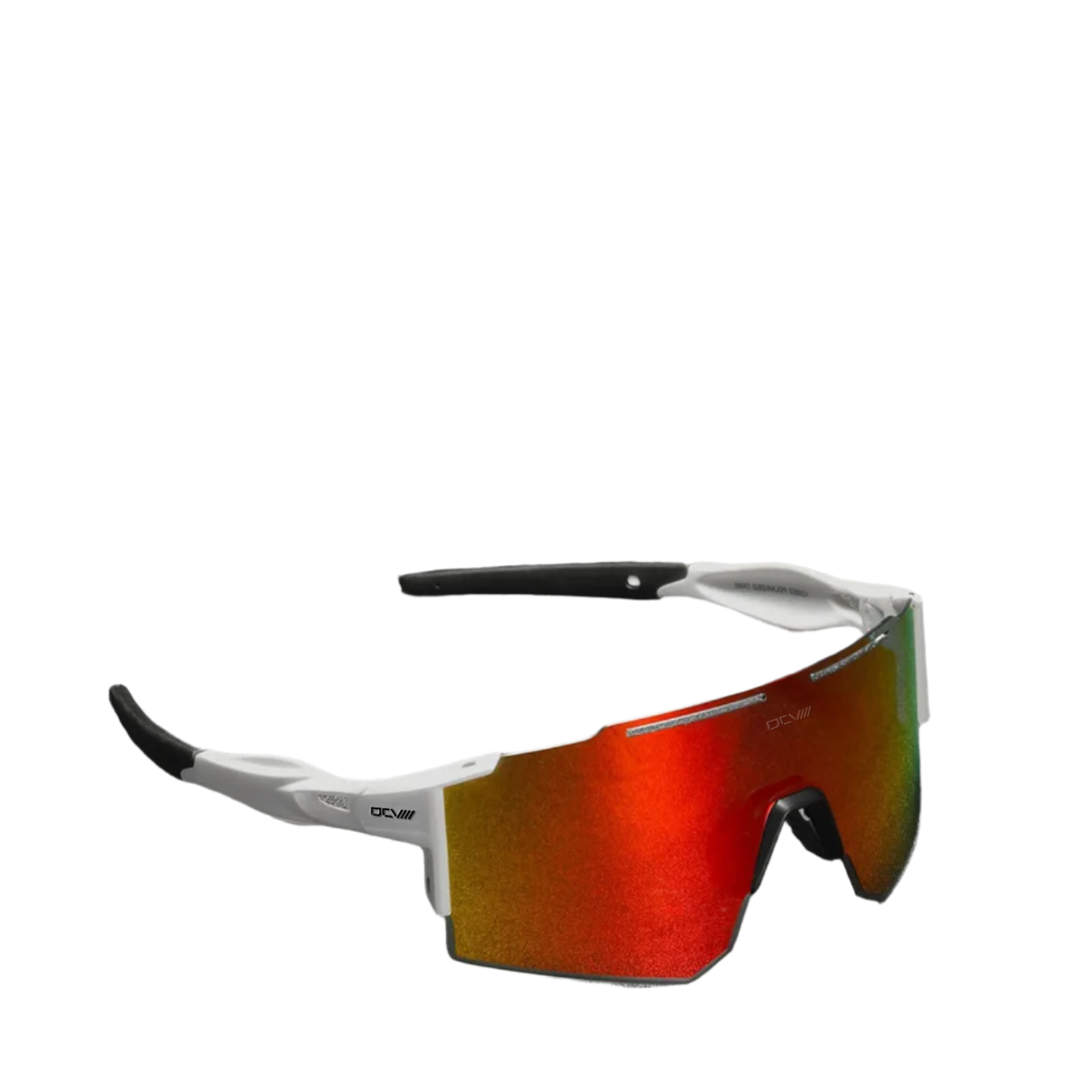 Performance Sunglasses | Polarized Shield Lens | Red | White | No-Slip Matte Frame | UV 400 Protection