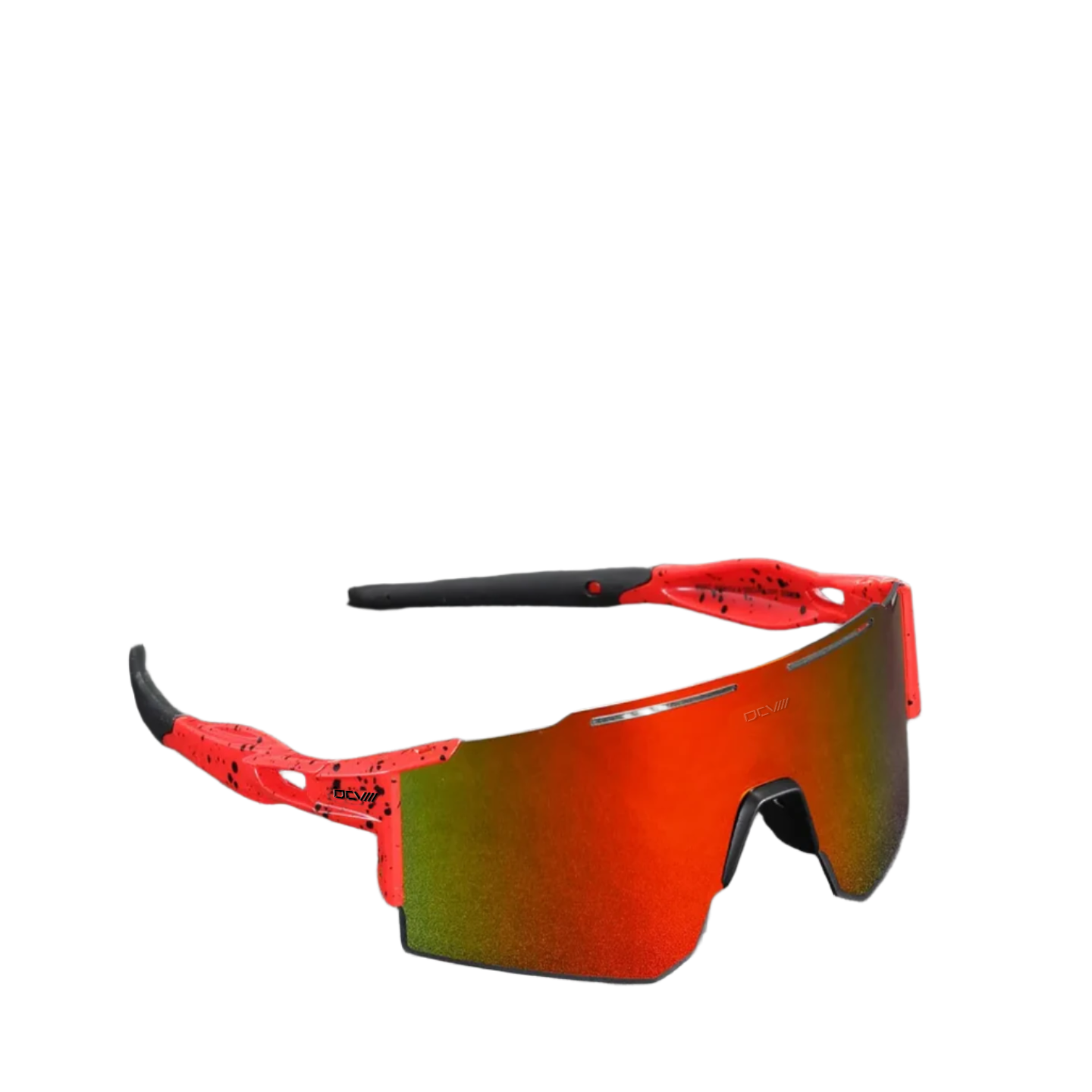 Performance Sunglasses | Polarized Shield Lens | Red | No-Slip Matte Frame | UV 400 Protection