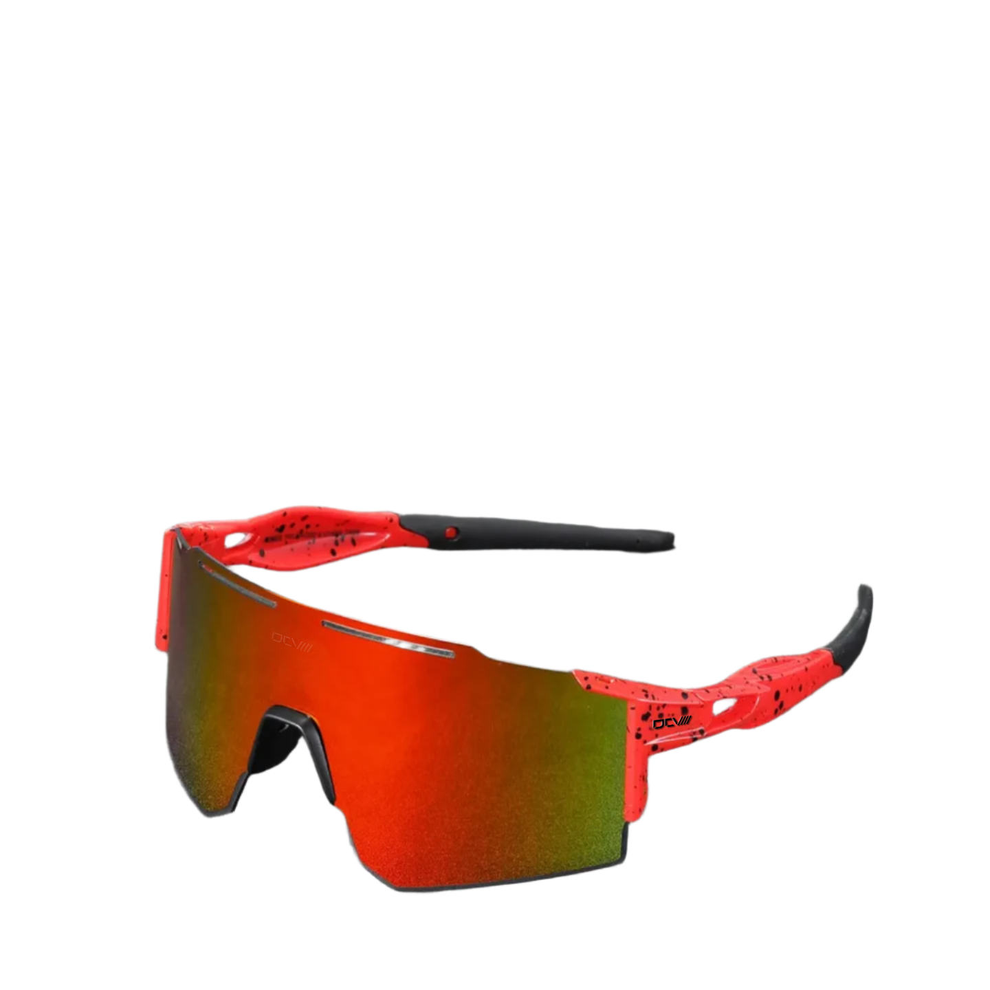 Performance Sunglasses | Polarized Shield Lens | Red | No-Slip Matte Frame | UV 400 Protection