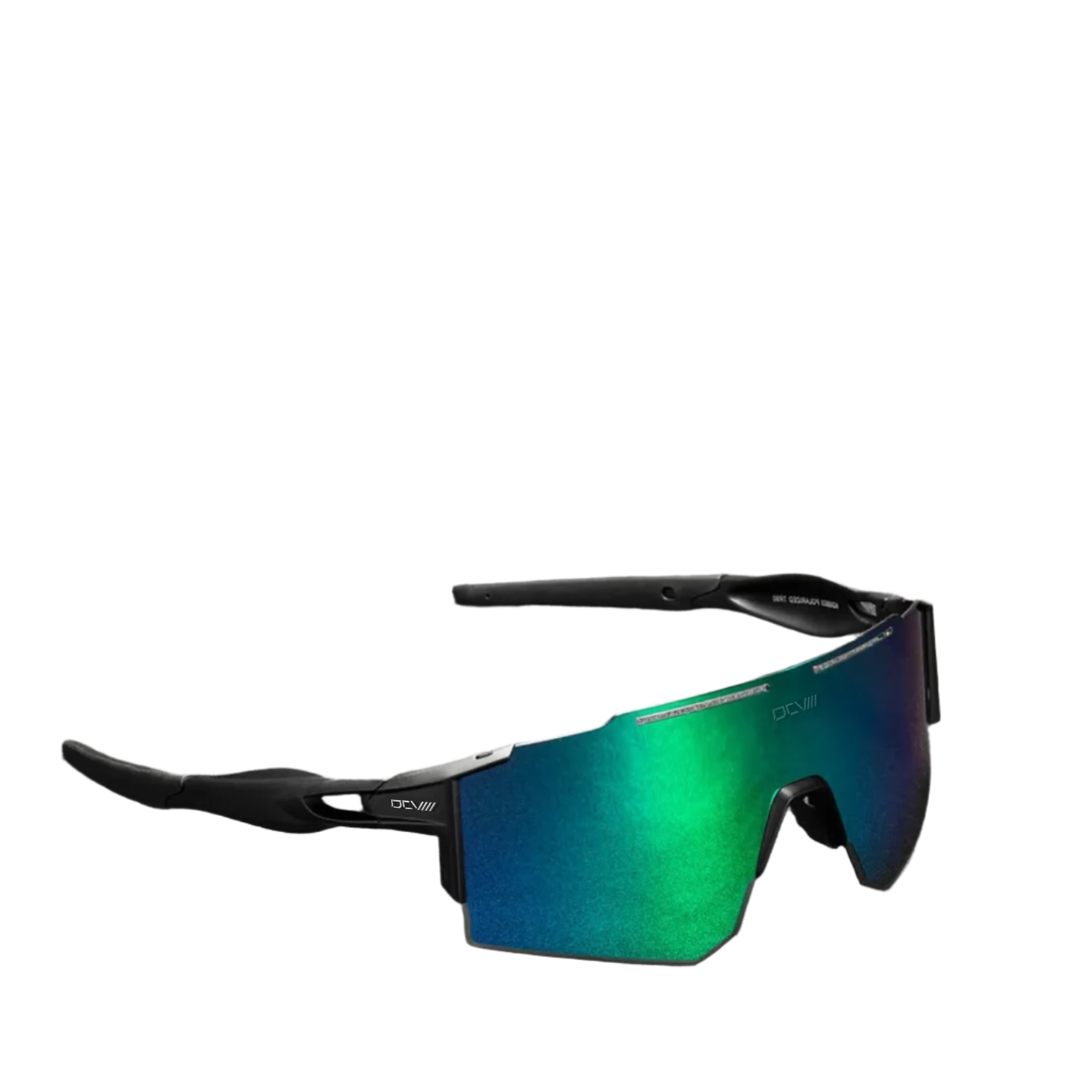 Performance Sunglasses | Polarized Shield Lens | Green | Black | No-Slip Matte Frame | UV 400 Protection