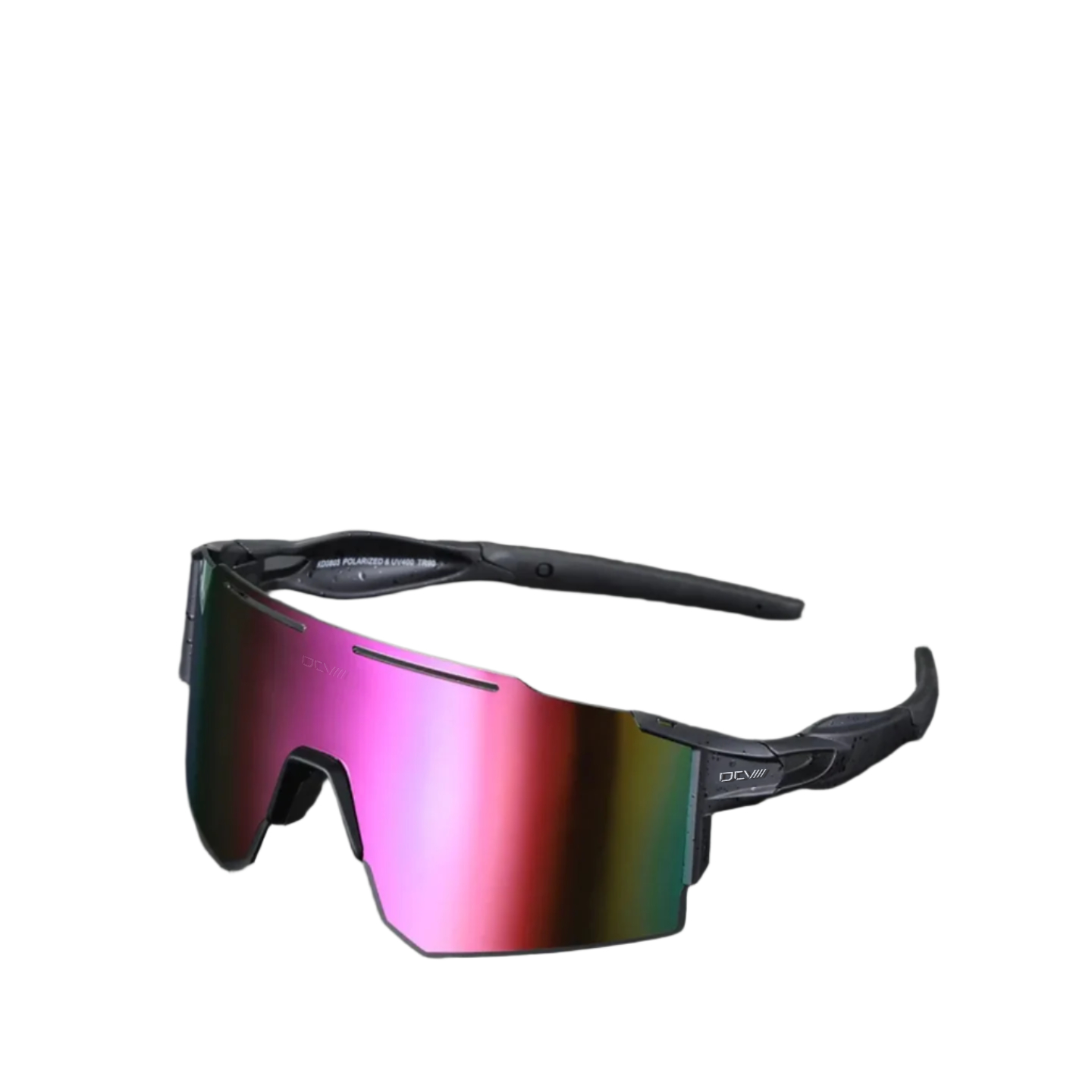 Performance Sunglasses | Polarized Shield Lens | Pink | Black | No-Slip Matte Frame | UV 400 Protection