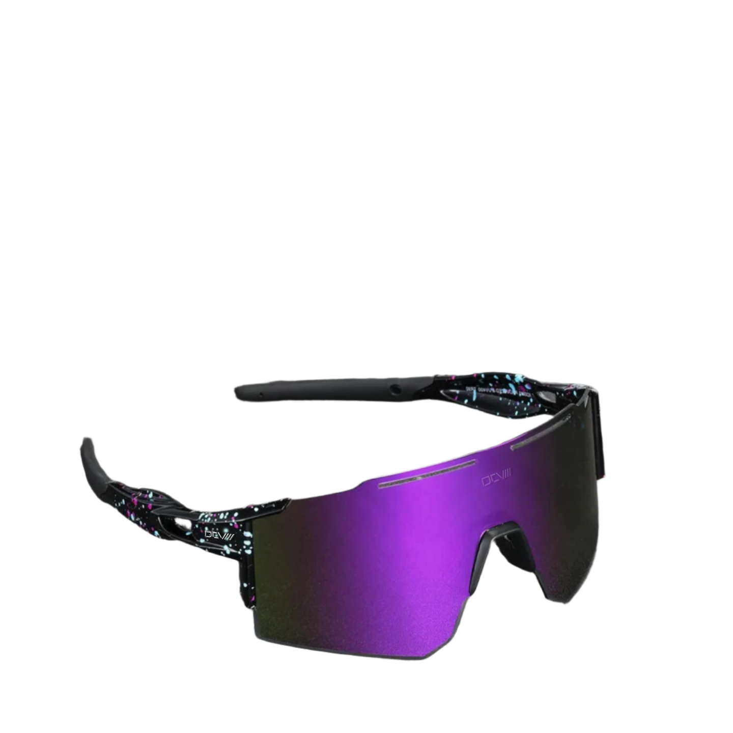 Performance Sunglasses | Polarized Shield Lens | Purple | Black | No-Slip Matte Frame | UV 400 Protection
