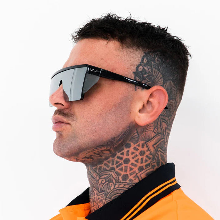 Wrap Around Glasses | ANSI/CSA Certified | Protective Eyewear | Chrome | Black | Eye Protection