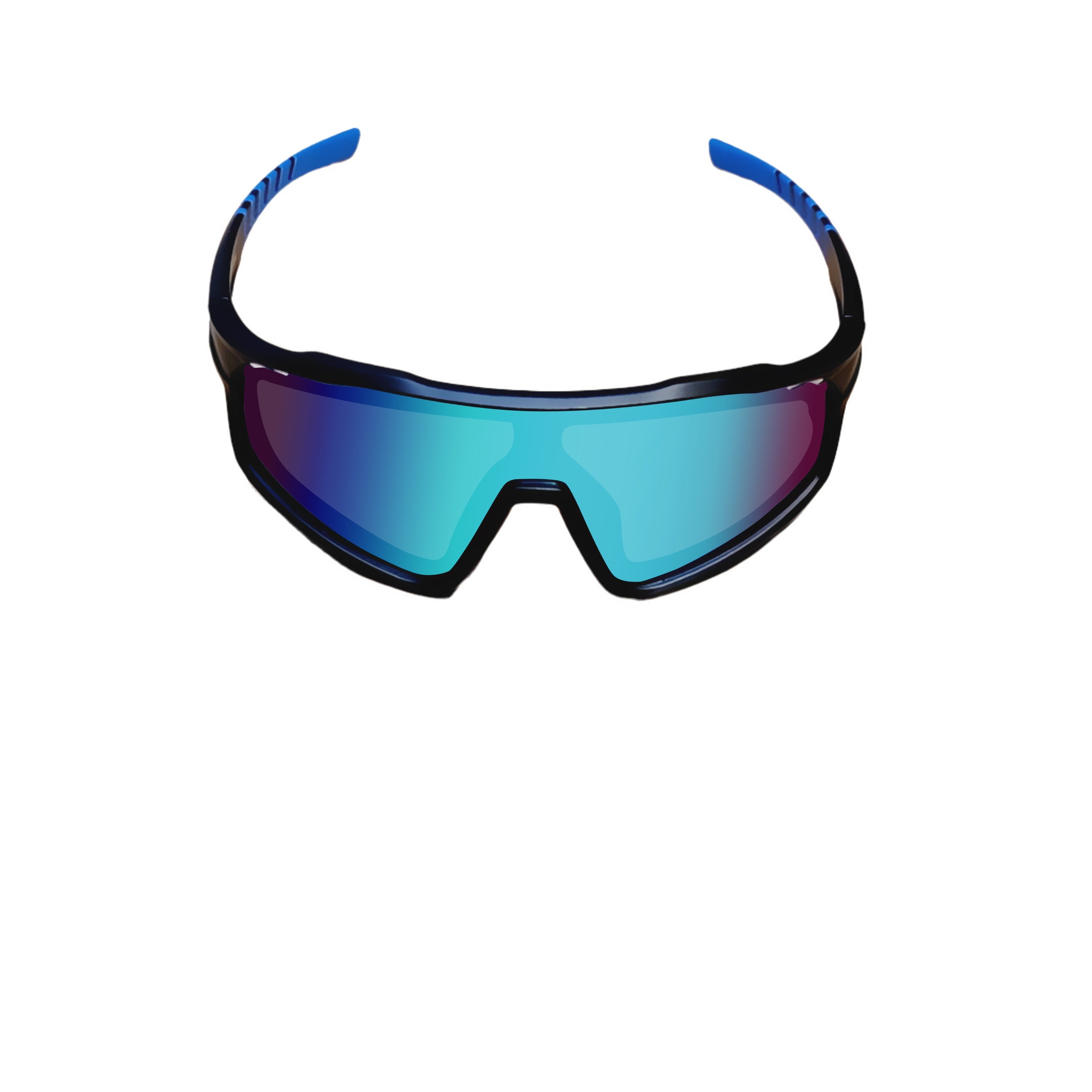 Sport Sunglasses | Polarized Shield Lens | Blue | Black | Wraparound Fit | UV 400 Protection | Built for Speed
