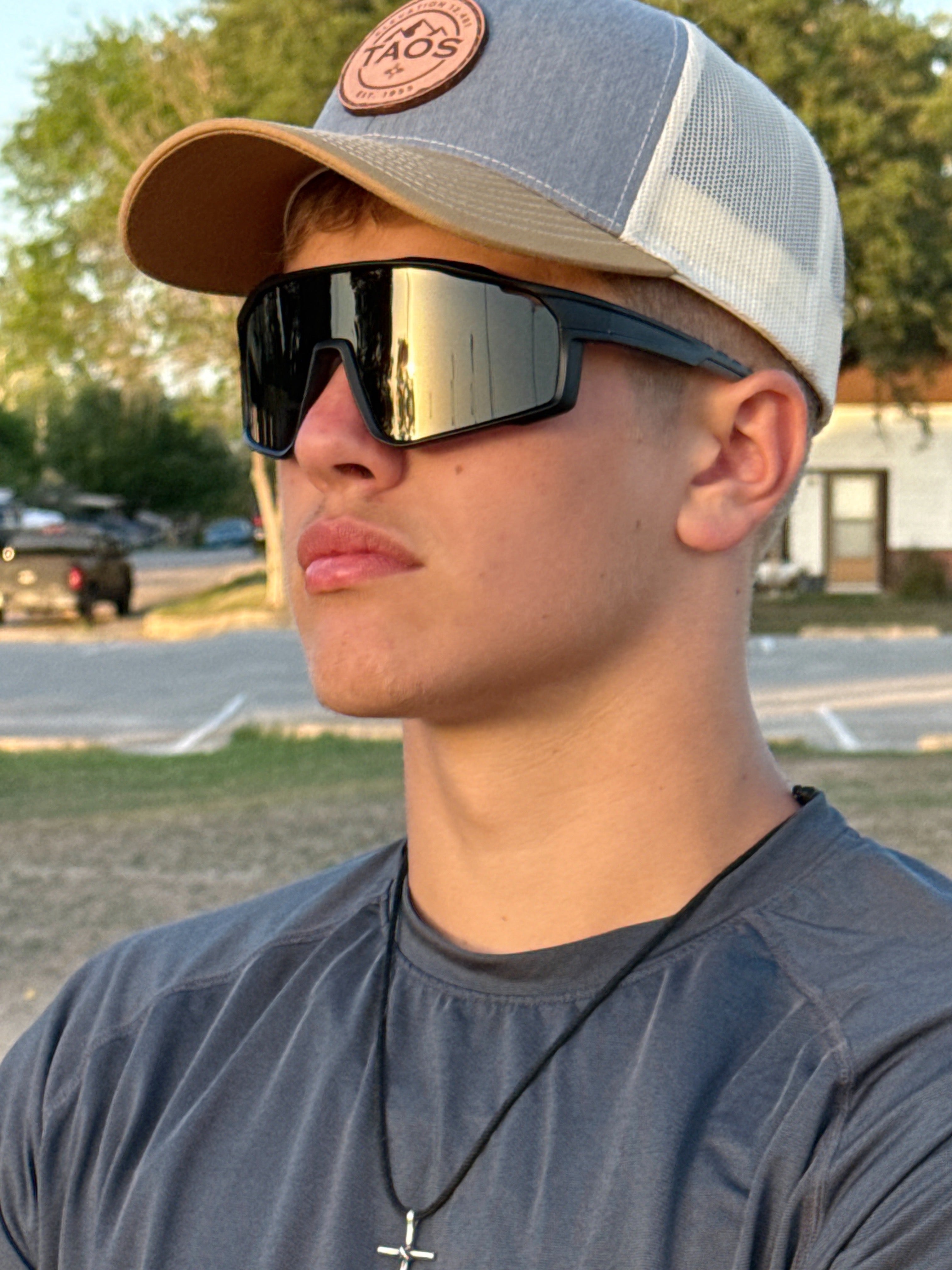 Sport Sunglasses | Polarized Shield Lens | Black | Wraparound Fit | UV 400 Protection | Built for Speed