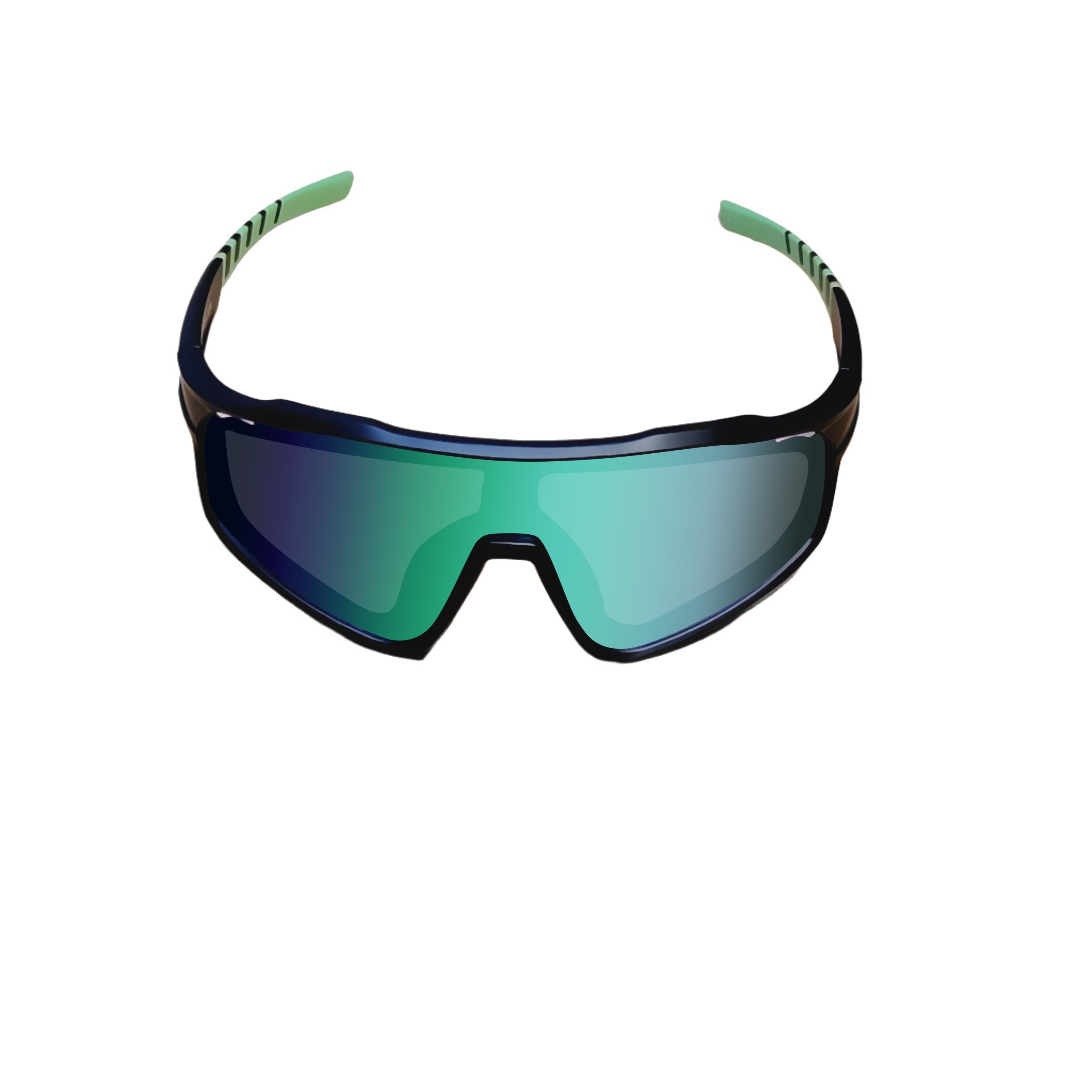 Sport Sunglasses | Polarized Shield Lens | Green | Black | Wraparound Fit | UV 400 Protection | Built for Speed