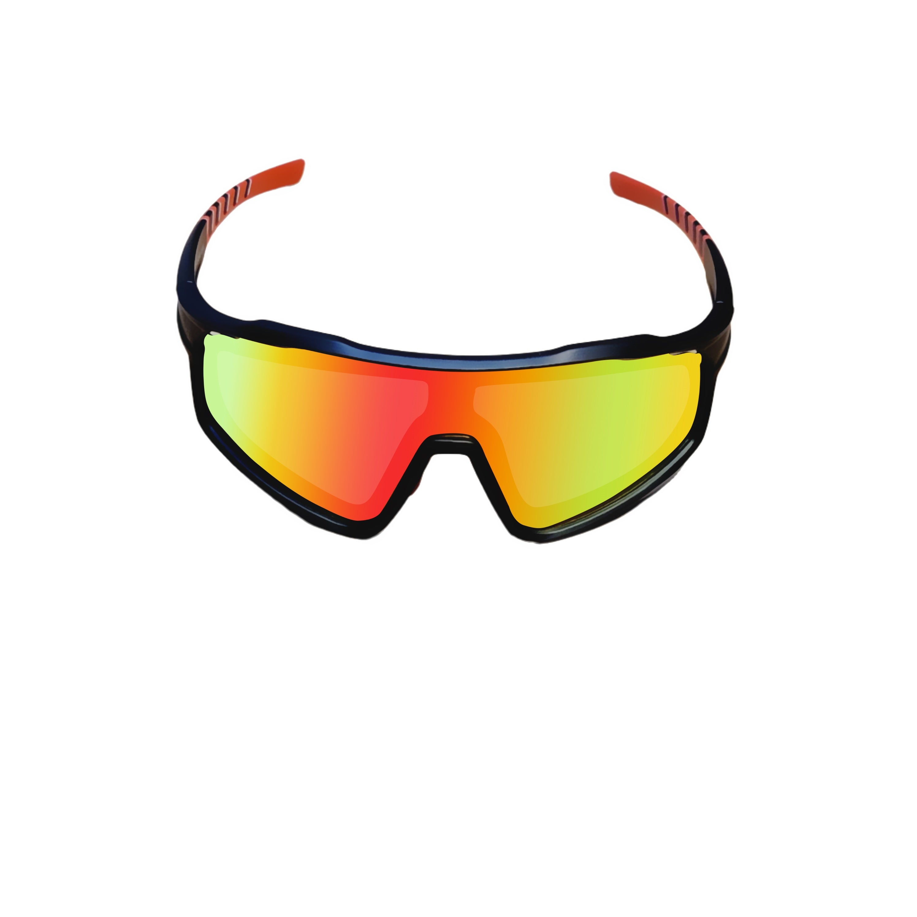 Sport Sunglasses | Polarized Shield Lens | Orange | Black | Wraparound Fit | UV 400 Protection | Built for Speed