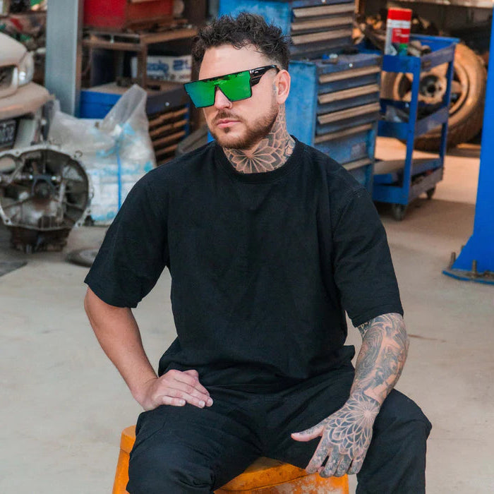 Wrap Around Glasses | ANSI/CSA Certified | Protective Eyewear | Green | Black | Eye Protection