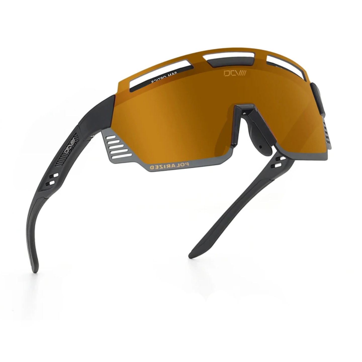 Performance Sunglasses | Polarized Shield Lens | Bronze | Wraparound Fit | UV 400 Protection | Glare Reduction